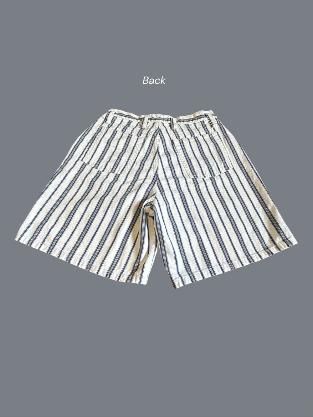 Vintage JG Hook Blue White Striped Cotton High Rise Shorts Size 10 - Picture 2 of 8